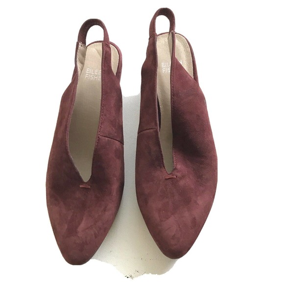 Eileen Fisher Shoes - Eileen Fisher Slings Wine Suede Size 6